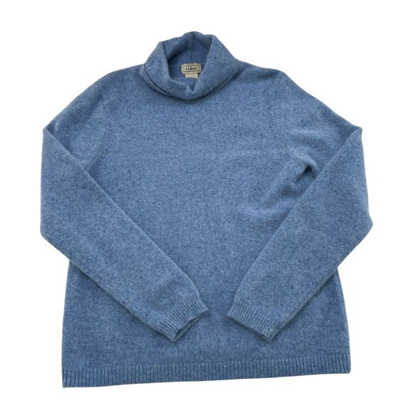 L.L. Bean Women's Wool Angora Blend Turtleneck Sweater Light Blue Size Medium - Picture 5 of 6